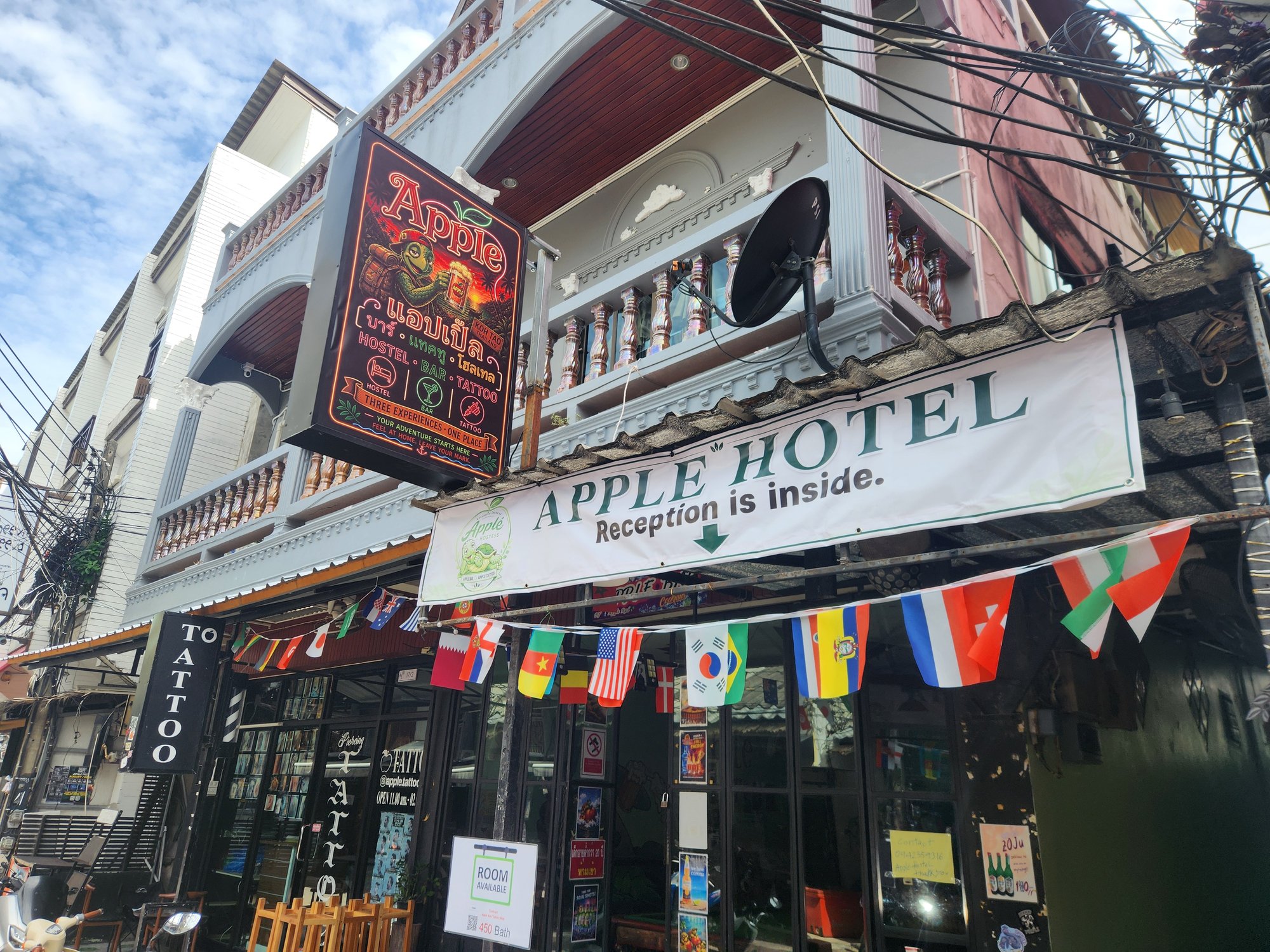 Apple House Koh Tao hostel exterior in Sairee